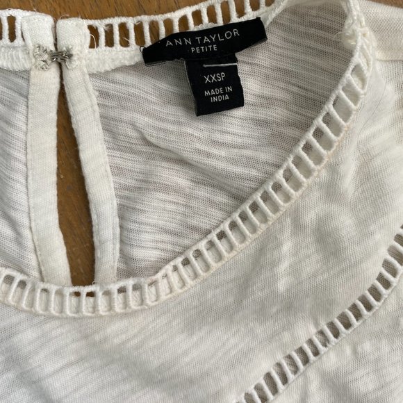 Loft Peplum White Sleeveless Top - Picture 3 of 4